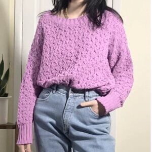 Seven 7 chenile Wild orchid loose knit sweater size L